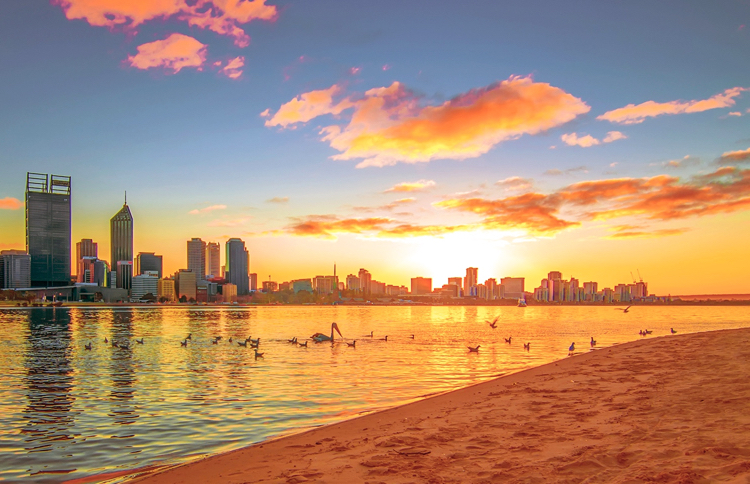 Perth Skyline Sunset 