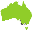 8 Day Melbourne to Adelaide Small Map