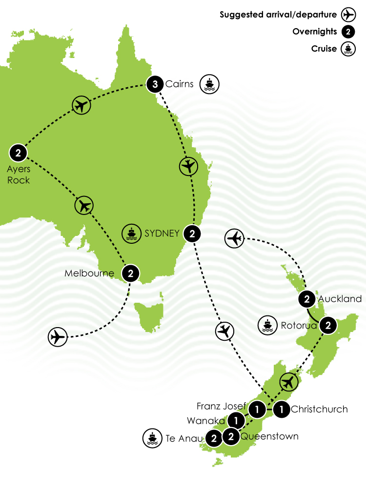 21 Day Oceania Discovery Large Map