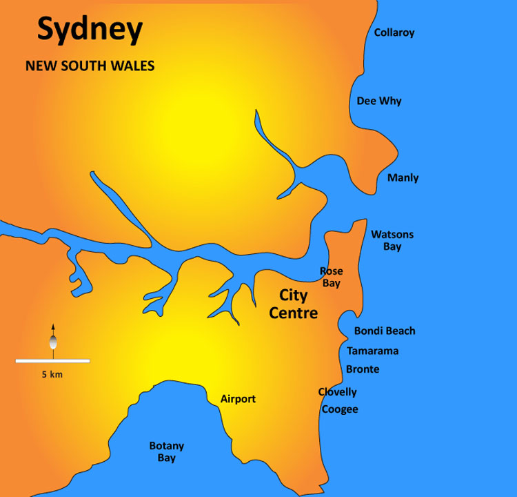 Map Of Sydney Beaches