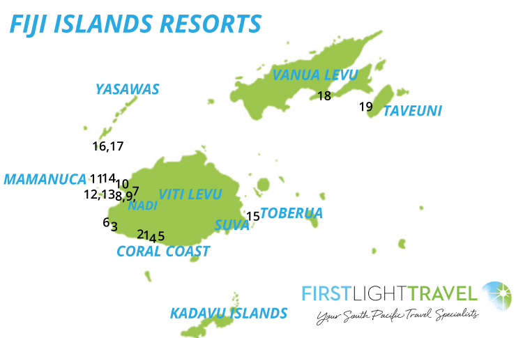 Map of resorts numbered in this blog