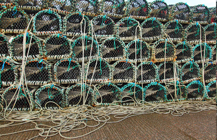 Stacked Crayfish pots