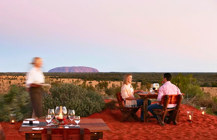 Tali Wiru Luxury Dining and Cultural Experience with Uluru in the background