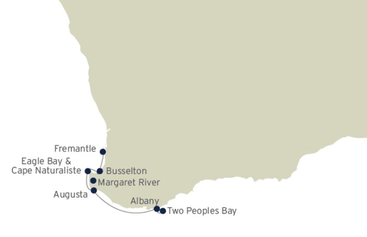 Coral Expeditions - Short Coastal Adventures Western Australia Tour Map