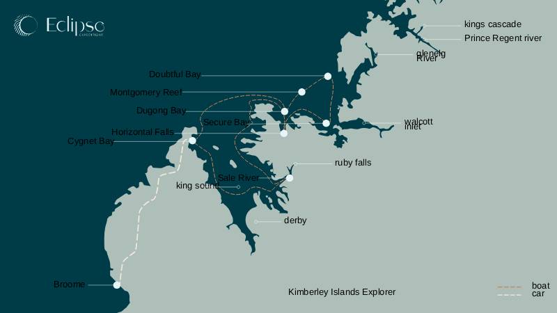 Eclipse Expeditions - Kimberley Islands Explorer Map