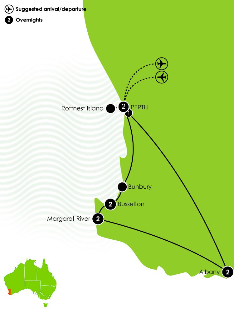 South West Explorer Tour Map