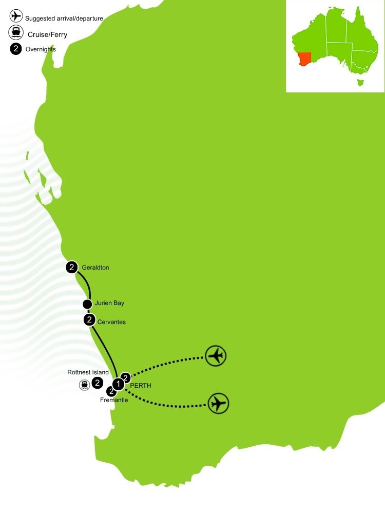 Perth & Surrounds Tour Map