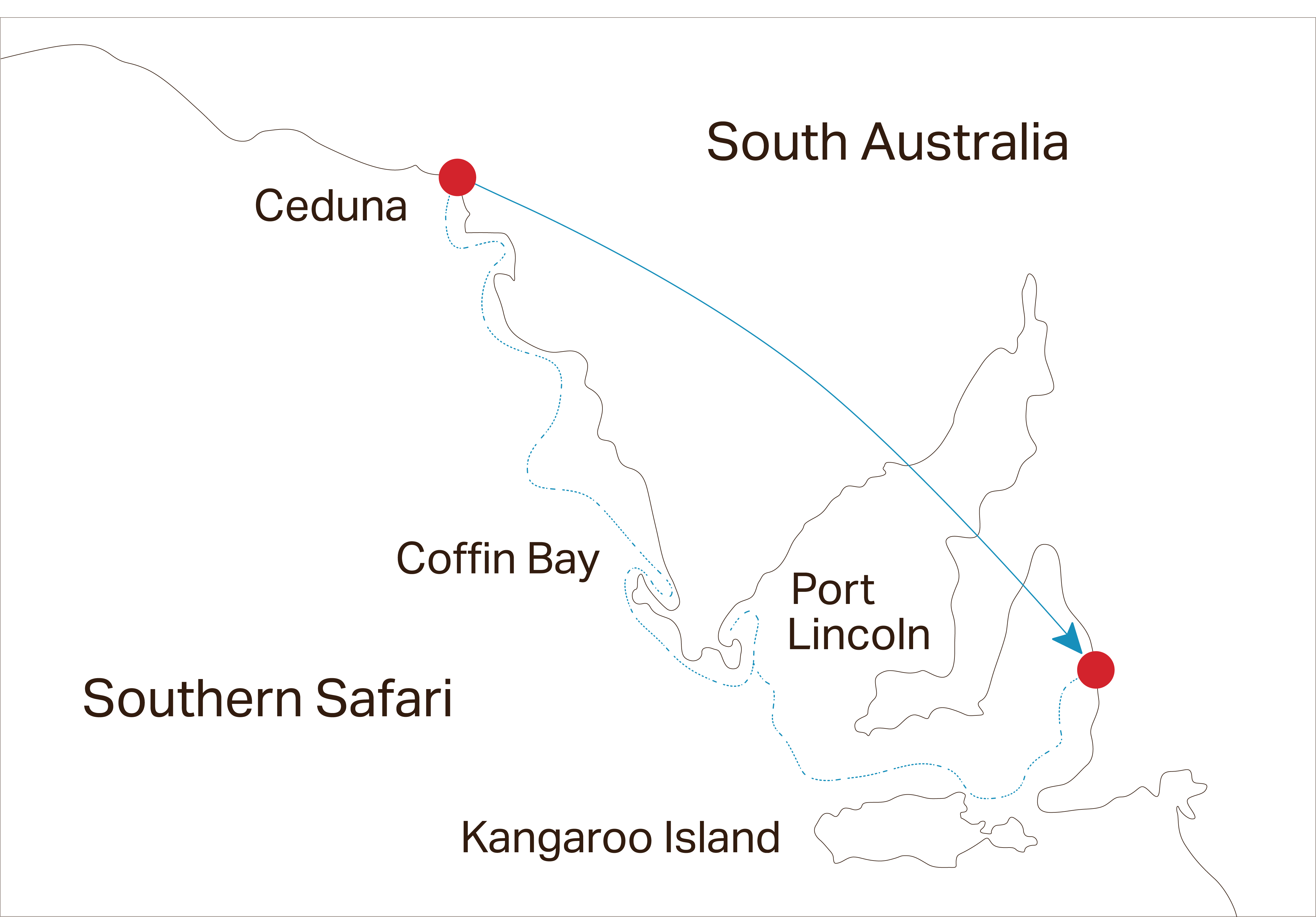 True North - Southern Safari Tour Map