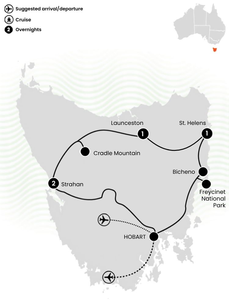 Under Down Under Tours Famous 5 Tour Map