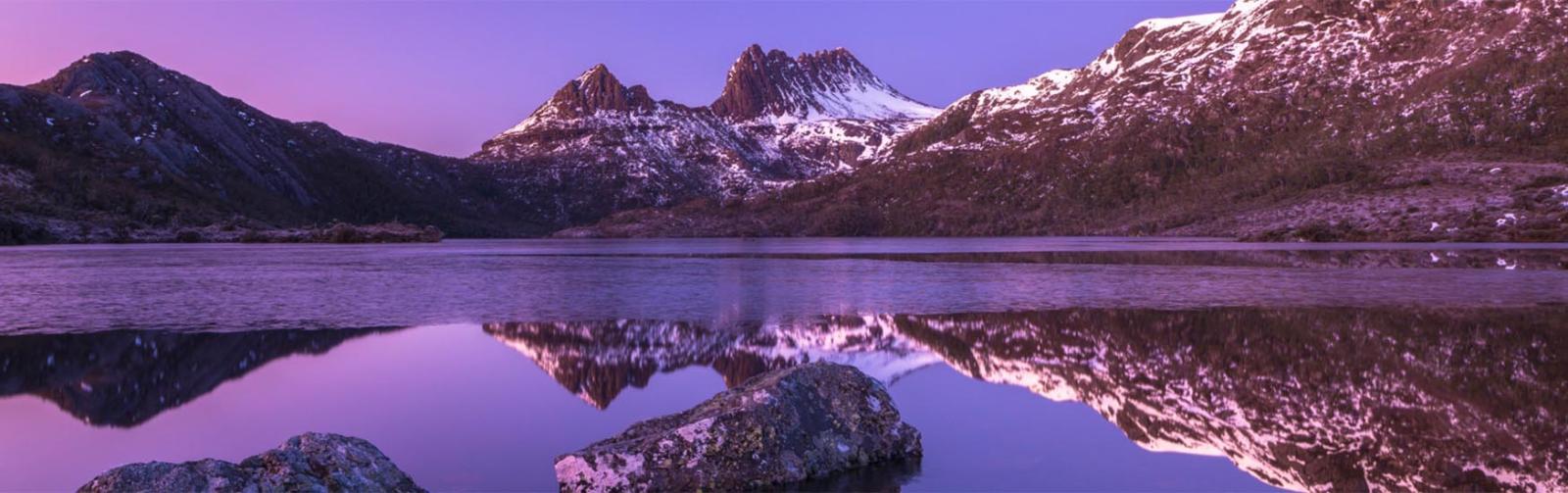 Snow on Cradle Mountain at dawn