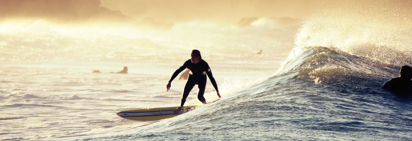 Sunset surfing in Northland