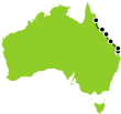 The Pacific Coast – Brisbane to Cairns Small Map