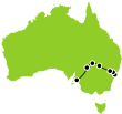 8 Day Sydney to Adelaide Outback Journey Small Map