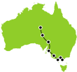 G Adventure - Melbourne, Outback & Uluru Adventure Small Map