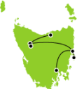 5 Day Icons of Tasmania Tour Small Map