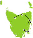 8 Day Taste of Tasmania Small Map