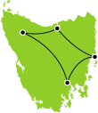 Tasmanian 10 Day Luxury Tour small Map