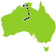 Uluru to Darwin Self Drive Itinerary Small Map