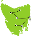 Tasmania Wildlife Self Drive Tour Itinerary Small Map