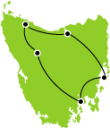 10 Day Must Do Tasmania Family Road trip Small Map