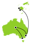 10 Day Melbourne, Ayers Rock, Sydney & Fiji Small Map