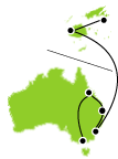 Three Week Eastern Australia and Fiji Vacation Package Small Map