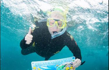 Lisa Wendell diving at Great Barrier Reef
