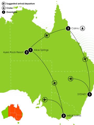 Australian Highlights Large Map