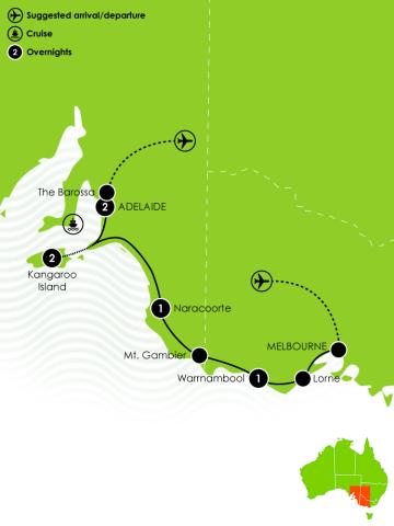 Great Ocean Road & Kangaroo Island Large Map