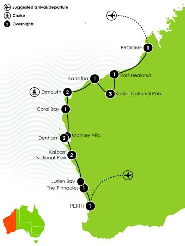 16 Day Perth to Broome Large Map
