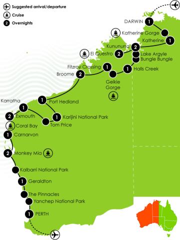  Untamed Kimberley & West Coast Large Map