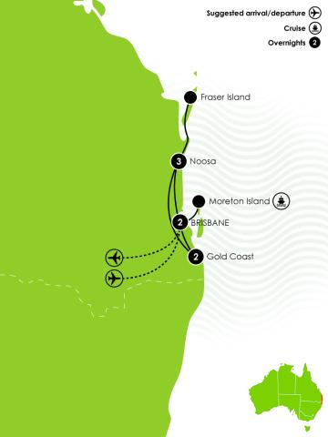 8 Day Coastal Queensland Large Map