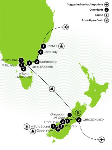 Oceania's Essential Tour Large Map
