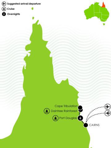 A Weeks Tropical Honeymoon in North Queensland Large Map