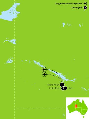 Uluru & Kata Tjuta Highlights Itinerary Large Map