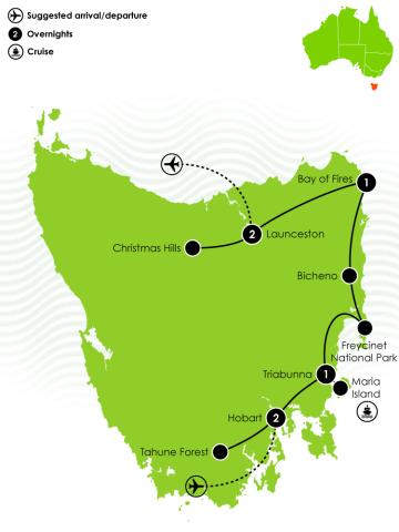 Inspiring Journeys Tastes of Tasmania Large Map