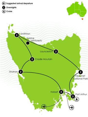 15 Day Premier Tasmania Large Map