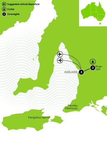 7 Day South Australia Romantic Getaway Large Map
