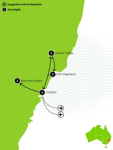 10 day Sydney and Surrounds Road Trip Maps