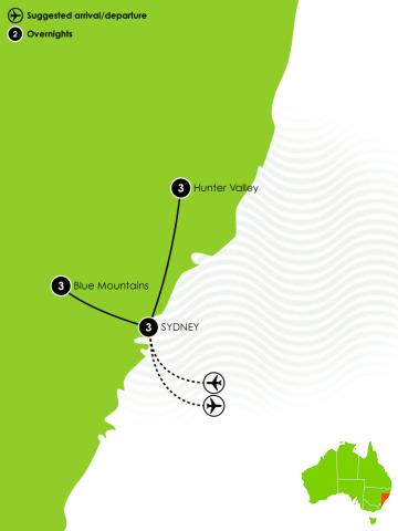 10 Day Sydney & Surrounds Luxury Escape Large Map