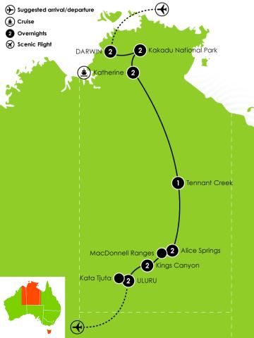 Two Week Darwin to Uluru Road Trip Maps