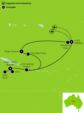Outback Contrasts – A Journey to the Centre LARGE Map