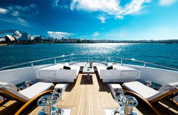 Super yacht in Sydneys harbour
