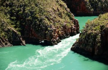 Helicopter flight to Horizontal Falls