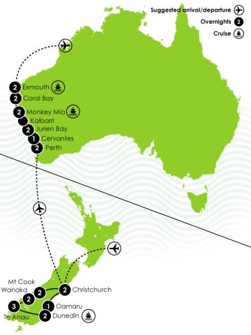 Tour Map: 23 Day Pacific Explorer